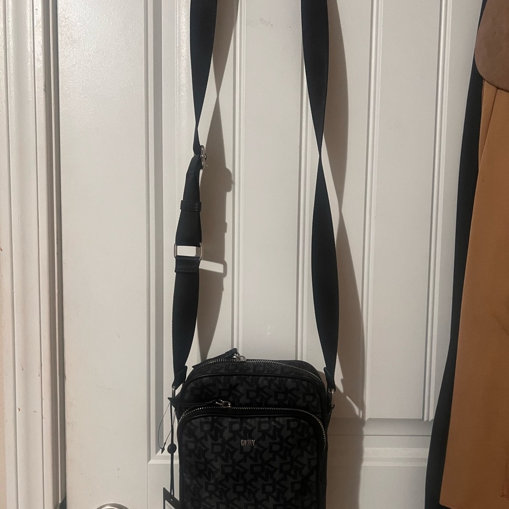 DKNY Black Messenger Bag Sleek and Versatile